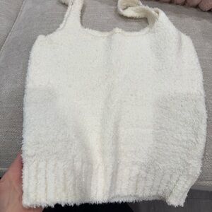SKIMS Cream Fuzzy Tank Top